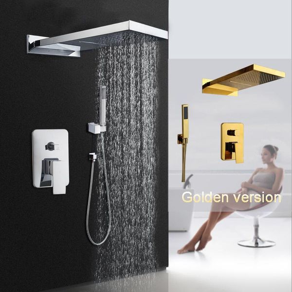chrome golden plated bathroom shower head 2 functions shower mixer bathroom solid brass rainfall waterfall set
chrome golden plated bathroom shower head 2 functions shower mixer bathroom solid brass rainfall waterfall set
