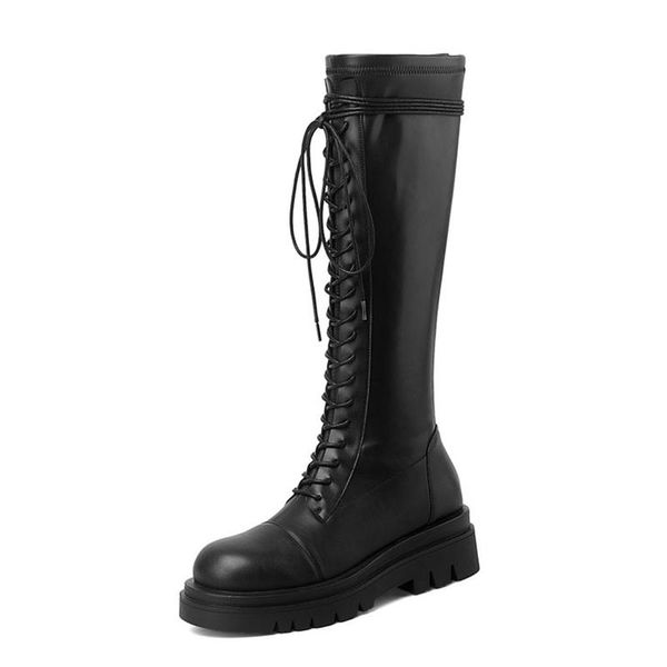 women knee boots cross strap fashion platform thick heel winter shoes woman warm long boot footwear size 34-43, Black
women knee boots cross strap fashion platform thick heel winter shoes woman warm long boot footwear size 34-43, Black