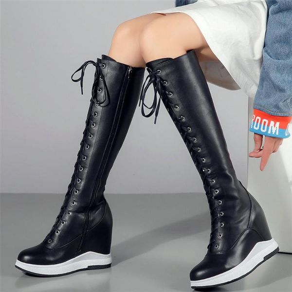 boots platform wedges fashion sneakers women genuine leather winter warm knee high snow female lace up heel pumps shoes, Black
boots platform wedges fashion sneakers women genuine leather winter warm knee high snow female lace up heel pumps shoes, Black