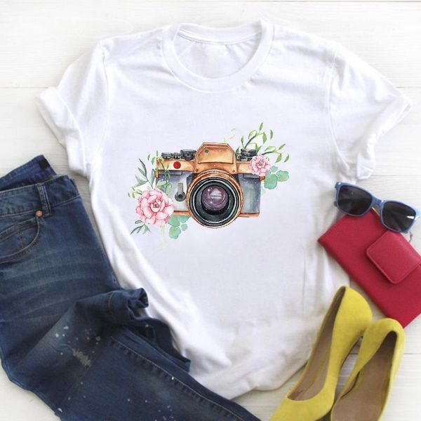 women camera flower vintage print short sleeve ladies summer t tee female shirt clothes tshirt womens graphic t-shirt, White
women camera flower vintage print short sleeve ladies summer t tee female shirt clothes tshirt womens graphic t-shirt, White