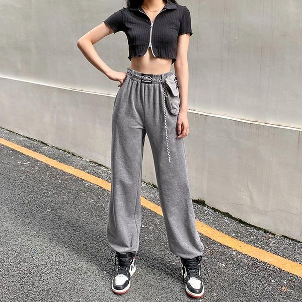 women's pants & capris high waist chain schoolbag bag with drawstring and loose casual for women 2021, Black;white
women's pants & capris high waist chain schoolbag bag with drawstring and loose casual for women 2021, Black;white
