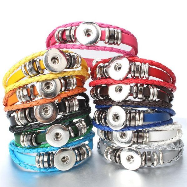 snap leather bracelet retro handmade braided leather button snap bangles fit 18mm snaps for women men buttons jlltqn, Golden;silver
snap leather bracelet retro handmade braided leather button snap bangles fit 18mm snaps for women men buttons jlltqn, Golden;silver