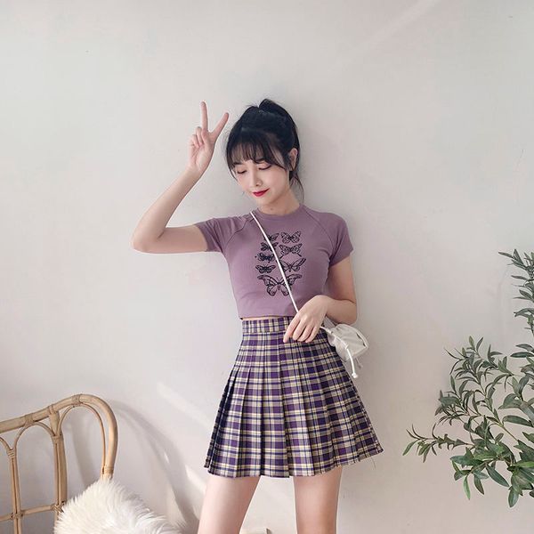 purple new harajuku plaid plied female summer korean 2021 fashion high waist skirt fine schoolgirl streetwear clothes ywkn, Black
purple new harajuku plaid plied female summer korean 2021 fashion high waist skirt fine schoolgirl streetwear clothes ywkn, Black