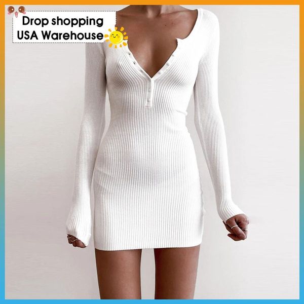 casual dresses autumn women's solid color low-cut v-neck tight long-sleeved dress for women party short prom, Black;gray
casual dresses autumn women's solid color low-cut v-neck tight long-sleeved dress for women party short prom, Black;gray