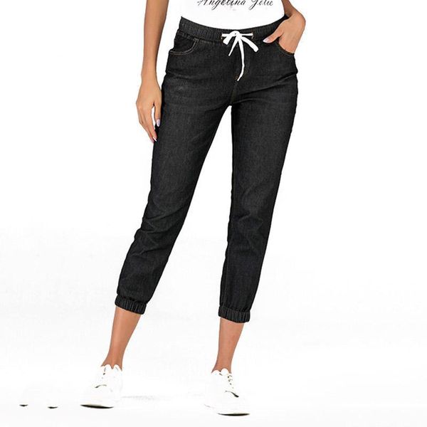 women's jeans women street fashion denim cropped trousers casual daily jean, Blue
