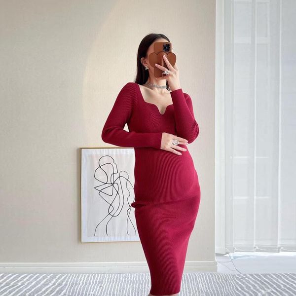maternity dresses pregnant women autumn dress temperament and winter base knit skirt long fashion ladies sweater, White
maternity dresses pregnant women autumn dress temperament and winter base knit skirt long fashion ladies sweater, White