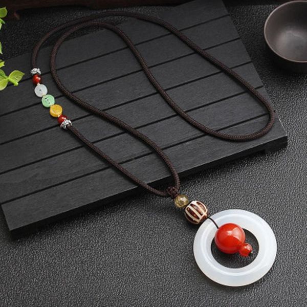 pendants 2021 natural chalcedony peace buckle pendant national wind sweater chain long paragraph necklace retro jewelry, Black
pendants 2021 natural chalcedony peace buckle pendant national wind sweater chain long paragraph necklace retro jewelry, Black