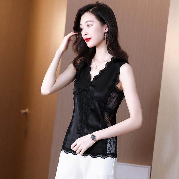 korean fashion silk women blouses lace sleeveless women and bloues loose plus size xxxl black womens, White
korean fashion silk women blouses lace sleeveless women and bloues loose plus size xxxl black womens, White