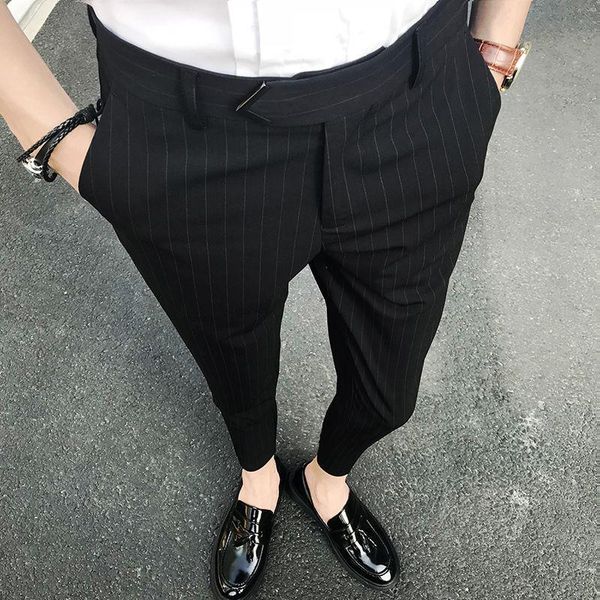 men's suits & blazers men formal pant slim full length gray stripe business office trouser dress casual homme pantalon de vestir hombre, White;black
men's suits & blazers men formal pant slim full length gray stripe business office trouser dress casual homme pantalon de vestir hombre, White;black