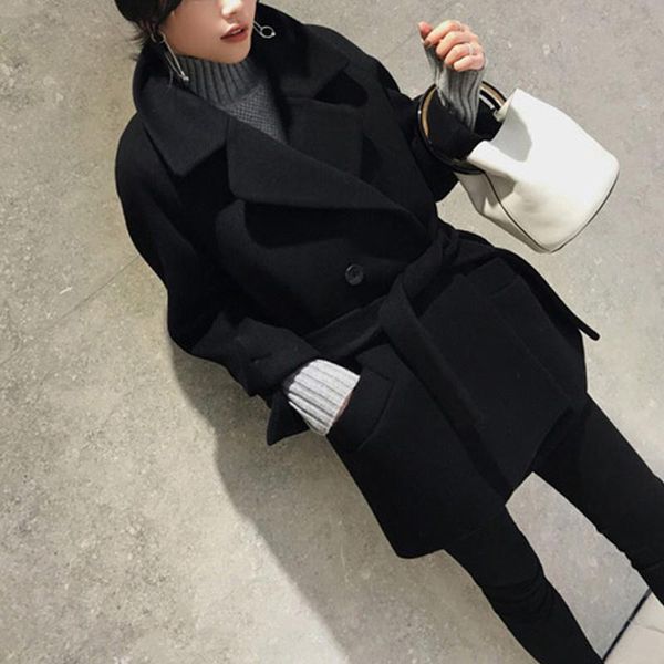 women's wool & blends kmetram coat female jacket woman spring 2021 streetwear trench woolen coats and jackets women outwear chaqueta mu, Black
women's wool & blends kmetram coat female jacket woman spring 2021 streetwear trench woolen coats and jackets women outwear chaqueta mu, Black