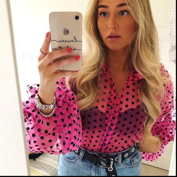 new elegant fashion women ol casual blouse perspective sheer mesh lantern long sleeve polka dot button beach blusas, White
new elegant fashion women ol casual blouse perspective sheer mesh lantern long sleeve polka dot button beach blusas, White