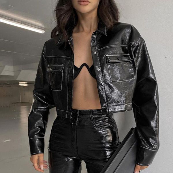 women's jackets jacket women fashion western style 2021 fall winter explosive solid color pu cardigan lapel casual, Black;brown
women's jackets jacket women fashion western style 2021 fall winter explosive solid color pu cardigan lapel casual, Black;brown