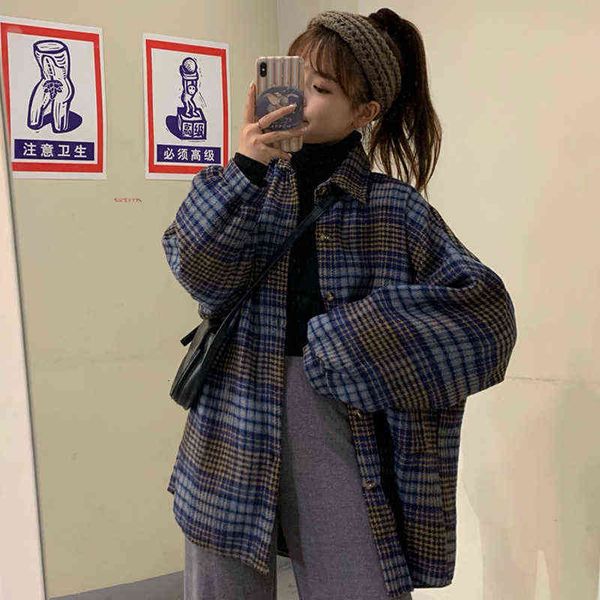 fall versatile loose plaid fabric thickened forest shirt coat women's small tweed, Black
fall versatile loose plaid fabric thickened forest shirt coat women's small tweed, Black