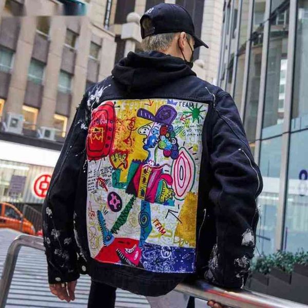 men streetwear stone graffiti applications printed jeans jas hipster gaten losse hip hop motorbikes island katoen black casual denim jassen
men streetwear stone graffiti applications printed jeans jas hipster gaten losse hip hop motorbikes island katoen black casual denim jassen