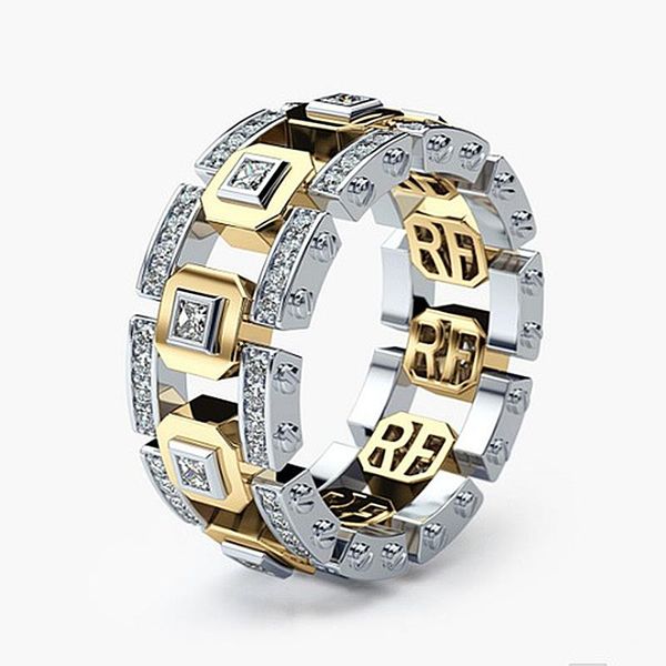 cluster rings modern times gold and silver mix color two tone stainless steel ring men fashion jewelry lady women accessories, Golden;silver
cluster rings modern times gold and silver mix color two tone stainless steel ring men fashion jewelry lady women accessories, Golden;silver