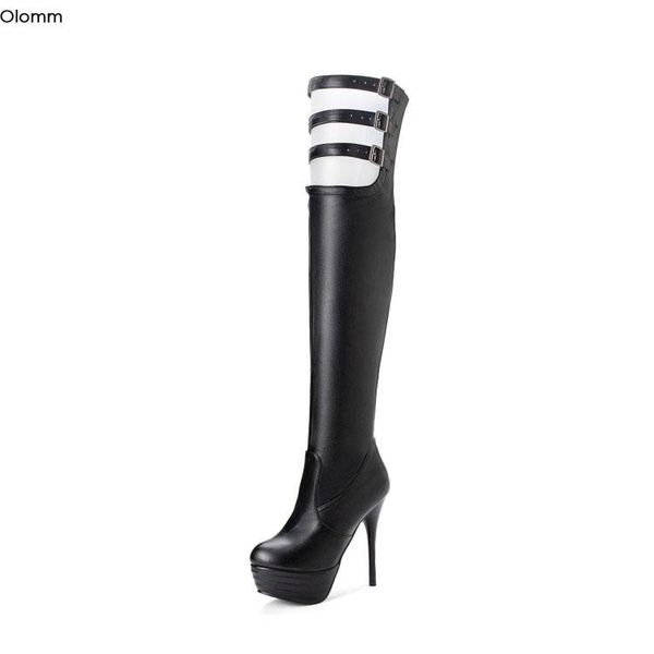 boots olomm women over the knee thin high heels nice round toe elegant black white party shoes us size 3-14
boots olomm women over the knee thin high heels nice round toe elegant black white party shoes us size 3-14