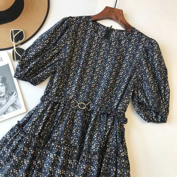 style french slightly sweet temperament cotton bubble sleeve waist close short micro awning floral drs women's summer belt ju2206, Black
style french slightly sweet temperament cotton bubble sleeve waist close short micro awning floral drs women's summer belt ju2206, Black
