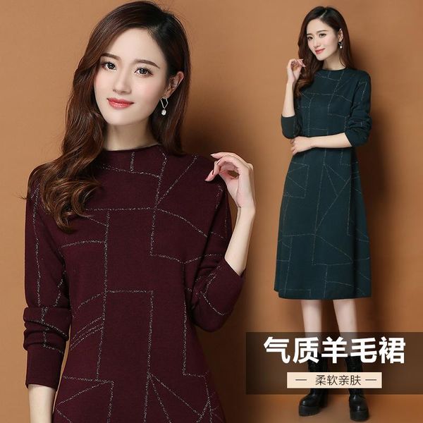 casual dresses women wool 2021 autumn winter elegant o-neck sweater a-line dress loose knitted long striped, Black;gray
casual dresses women wool 2021 autumn winter elegant o-neck sweater a-line dress loose knitted long striped, Black;gray