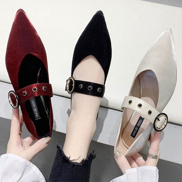 rivets metal bound buckle band pointed toe flock ballet flats woman loafers shallow low heel moccasins shoes women ballerina2020 k4hr#, Black
rivets metal bound buckle band pointed toe flock ballet flats woman loafers shallow low heel moccasins shoes women ballerina2020 k4hr#, Black