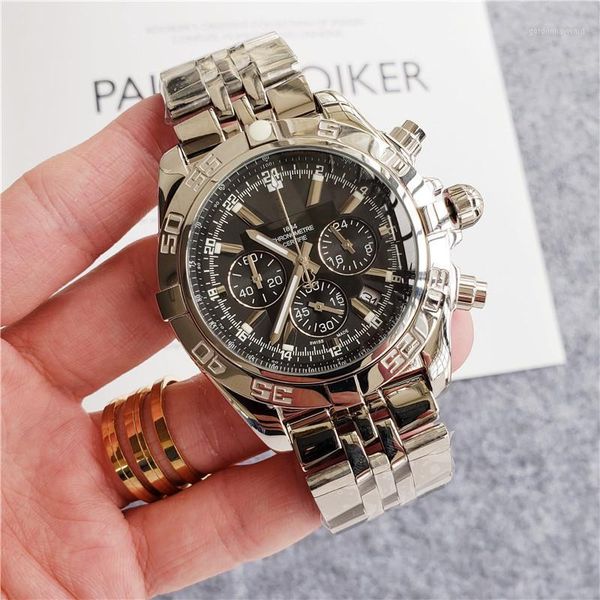 aviation logo men's watch multi-function chronograph quartz stainless steel mineral glass waterproof big 46mm wristwatches, Slivery;brown
aviation logo men's watch multi-function chronograph quartz stainless steel mineral glass waterproof big 46mm wristwatches, Slivery;brown