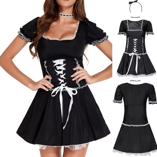 black women enchanted trajes anime lolita from housemaid as employee dress hair track + neck set traje cosplay klo7, Black;gray
black women enchanted trajes anime lolita from housemaid as employee dress hair track + neck set traje cosplay klo7, Black;gray