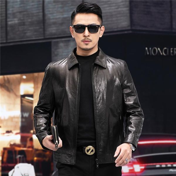 men's leather & faux luhayesa simple design good oil wax sheepskin genuine jacket spring autumn natural overcoat clothes, Black
men's leather & faux luhayesa simple design good oil wax sheepskin genuine jacket spring autumn natural overcoat clothes, Black