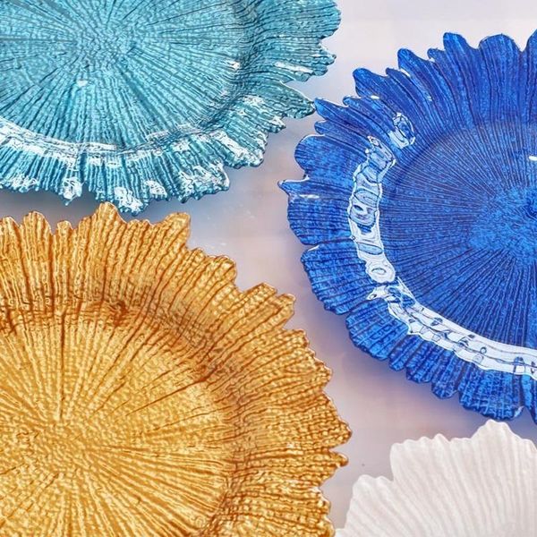 dishes & plates colored glass plate golden sun pad large european decorative kitchen supplies special for high-end restaurant
dishes & plates colored glass plate golden sun pad large european decorative kitchen supplies special for high-end restaurant