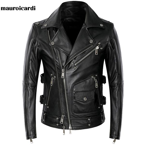 mauroicardi spring autumn black leather biker jacket for men style long sleeve zipper plus size fashion men clothing 5xl 211008
mauroicardi spring autumn black leather biker jacket for men style long sleeve zipper plus size fashion men clothing 5xl 211008