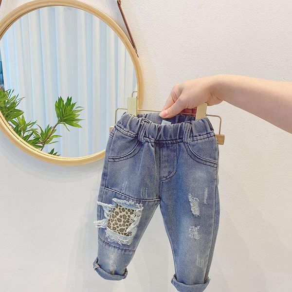 spring children kids wear leopard print hole fashion pants girls denim jeans straight casual trousers, Blue
spring children kids wear leopard print hole fashion pants girls denim jeans straight casual trousers, Blue