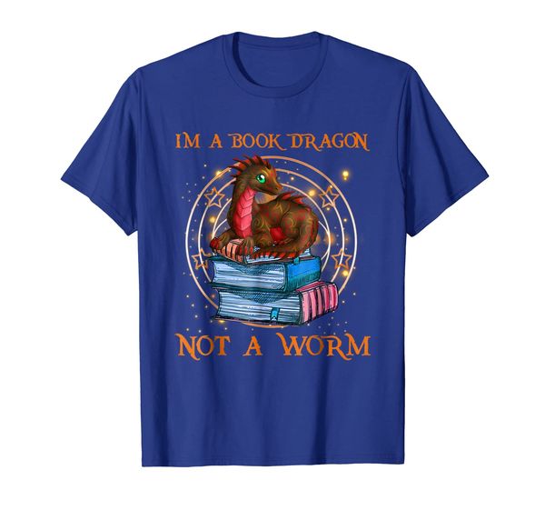 i'm a book dragon not a worm t-shirt funny reader gift, White;black 
i'm a book dragon not a worm t-shirt funny reader gift, White;black