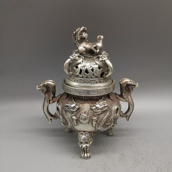 fragrance lamps china fine workmanship tibetan silver white copper sculpture " double dragons play with pearls censer metal crafts deco
fragrance lamps china fine workmanship tibetan silver white copper sculpture " double dragons play with pearls censer metal crafts deco