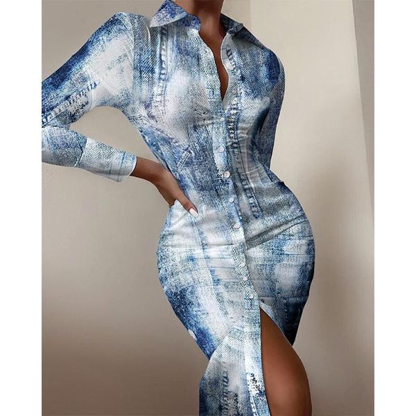 casual dresses 2021 summer and autumn women's tight-fitting button long-sleeved fashion color printing long shirt dress club party, Black;gray
casual dresses 2021 summer and autumn women's tight-fitting button long-sleeved fashion color printing long shirt dress club party, Black;gray