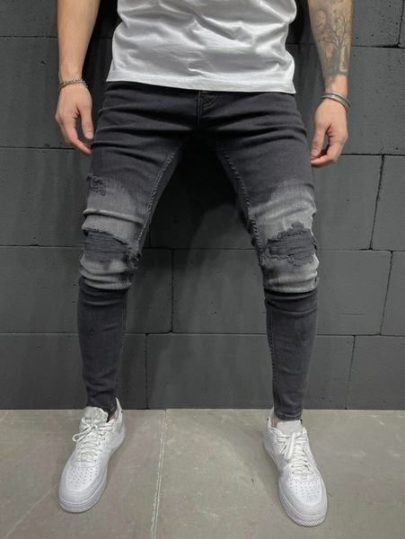 men ripped skinny jeans j0db#, Blue