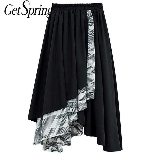 getspring women skirt mesh plaid patchwork irregular high waist color matching asymmetry long pleated s 210601, Black
getspring women skirt mesh plaid patchwork irregular high waist color matching asymmetry long pleated s 210601, Black