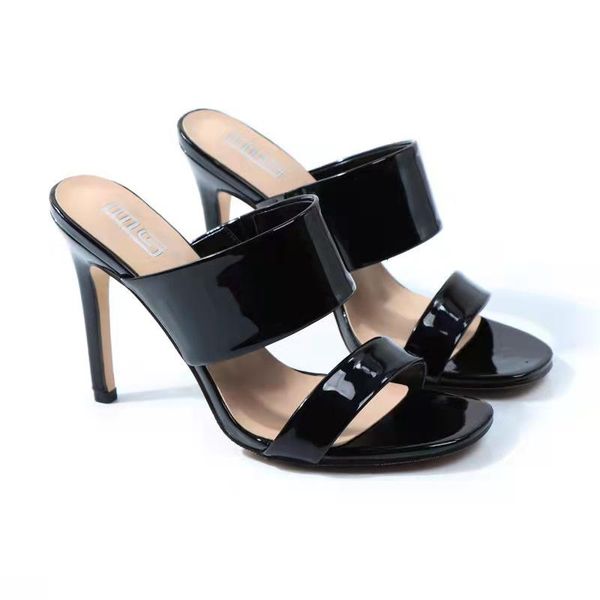 sandals slippers for women style high-thin-heel patent leather solid color plus size comfortable stiletto shoes, Black
sandals slippers for women style high-thin-heel patent leather solid color plus size comfortable stiletto shoes, Black