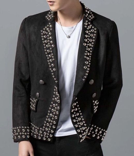 men's suits & blazers s-xxl singer's costume 2021 velvet fabric fashion suit heavy metal rivet stage show clothes, White;black
men's suits & blazers s-xxl singer's costume 2021 velvet fabric fashion suit heavy metal rivet stage show clothes, White;black