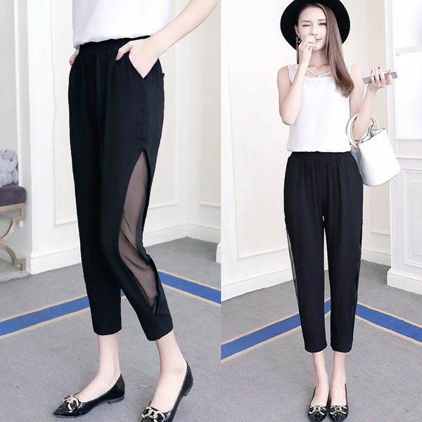 2021 new black summer chiffon hare high-waisted waistbands cut pencils ankel-long women's casual breathable pants 03ws, Black;white
2021 new black summer chiffon hare high-waisted waistbands cut pencils ankel-long women's casual breathable pants 03ws, Black;white