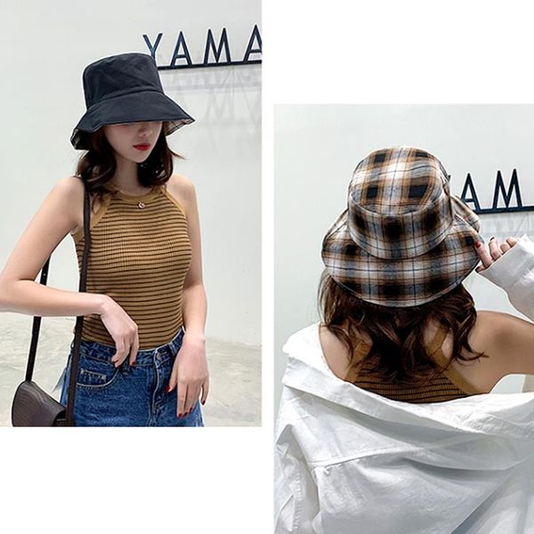 wide brim hats women outdoor travel hat sun cap korean version cotton double sided plaid bucket fisherman, Blue;gray
wide brim hats women outdoor travel hat sun cap korean version cotton double sided plaid bucket fisherman, Blue;gray