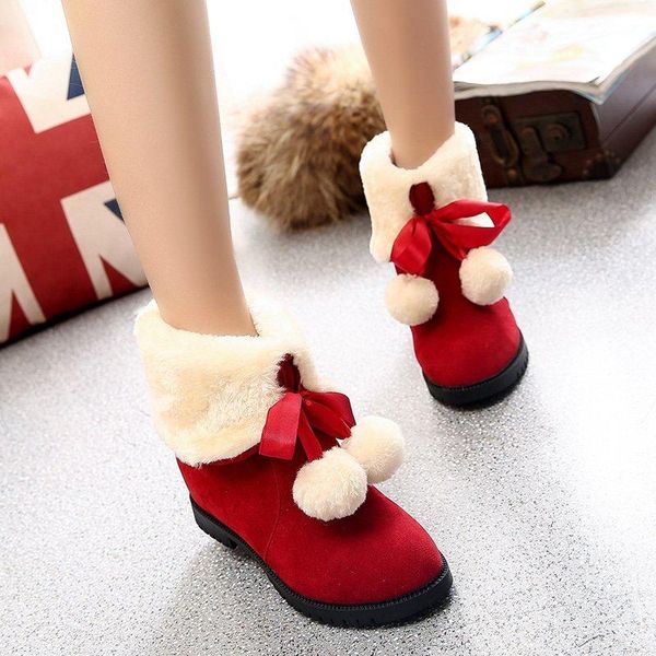 boots women's christmas snow winter warm plus velvet suede mid calf ladies fashion butterfly-knot shoes two kids of wear, Black
boots women's christmas snow winter warm plus velvet suede mid calf ladies fashion butterfly-knot shoes two kids of wear, Black