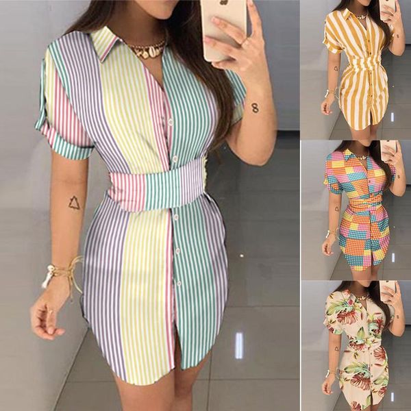 casual dresses floral print women shirt autumn elegant color striped printed dress 2021 short sleeve ladies with belt, Black;gray
casual dresses floral print women shirt autumn elegant color striped printed dress 2021 short sleeve ladies with belt, Black;gray