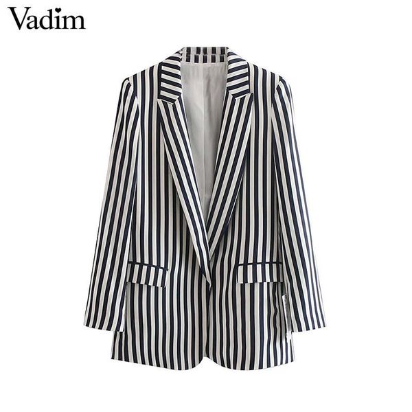 women's suits & blazers vadim women stylish striped blazer pockets decorate long sleeve female casual coats office wear outerwear chic, White;black
women's suits & blazers vadim women stylish striped blazer pockets decorate long sleeve female casual coats office wear outerwear chic, White;black