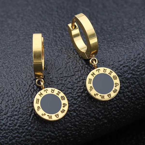 hoop & huggie twelve constellations design women earrings rose gold-color white black shell circular surface roman letter dance earring, Golden;silver
hoop & huggie twelve constellations design women earrings rose gold-color white black shell circular surface roman letter dance earring, Golden;silver