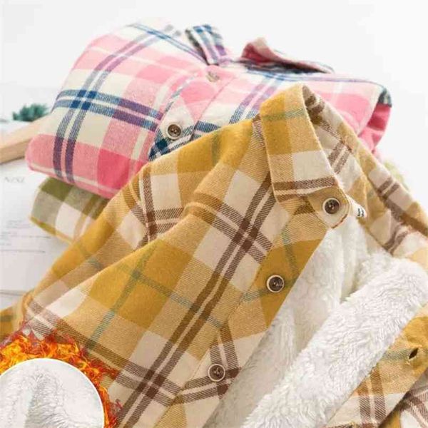 the baby boy girl add more wool shirt winter children warm plaid long sleeve coat 210713, White;black
the baby boy girl add more wool shirt winter children warm plaid long sleeve coat 210713, White;black
