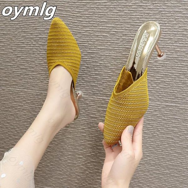 slippers 2021 stiletto heels knitted women summer shoes fashion beige elastic mesh mules female, Black
slippers 2021 stiletto heels knitted women summer shoes fashion beige elastic mesh mules female, Black