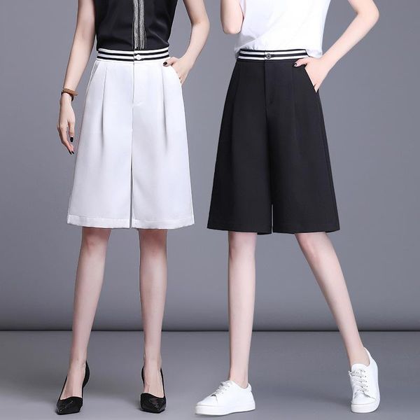 women's pants & capris plus size women casual trousers summer fashion loose knee length high waist female button wide leg -5xl, Black;white
women's pants & capris plus size women casual trousers summer fashion loose knee length high waist female button wide leg -5xl, Black;white