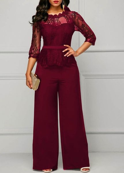 women's jumpsuits & rompers lace for women 2021 spring high waist patchwork 3/4 sleeve one piece peplum with long wide leg pant black, Black;white
women's jumpsuits & rompers lace for women 2021 spring high waist patchwork 3/4 sleeve one piece peplum with long wide leg pant black, Black;white