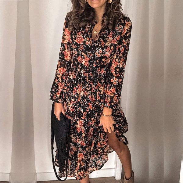 2021 new women autumn floral turn-down neck sleeve slim shirt es boho party vestidos aoea, Black;gray
2021 new women autumn floral turn-down neck sleeve slim shirt es boho party vestidos aoea, Black;gray