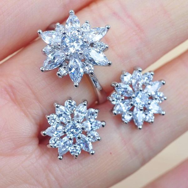earrings & necklace classic wedding jewelry sets white cubic zirconia earring ring for women fashion party, Silver
earrings & necklace classic wedding jewelry sets white cubic zirconia earring ring for women fashion party, Silver