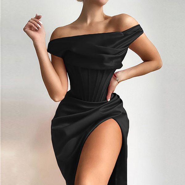 women summer style dress 2021 new arrivals slash neck red black solid bodycon split party dress vestidos, Black;gray
women summer style dress 2021 new arrivals slash neck red black solid bodycon split party dress vestidos, Black;gray
