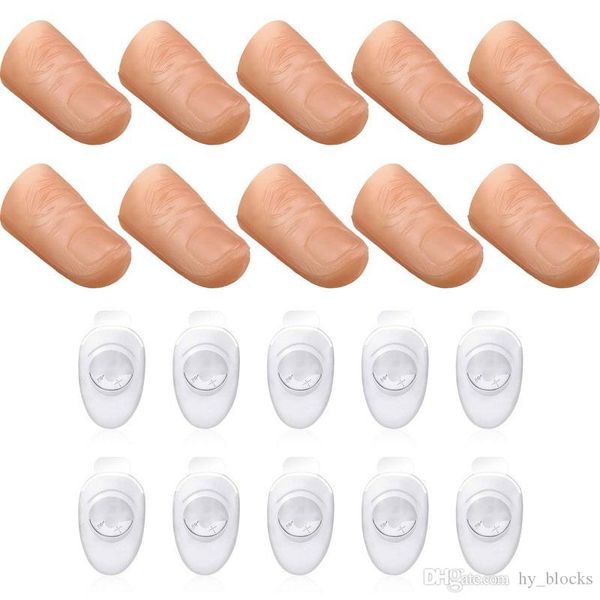 

xmy magic thumb tip trick led finger light rubber vanish appearing finger trick props kids magician prank toy tool perform halloween party